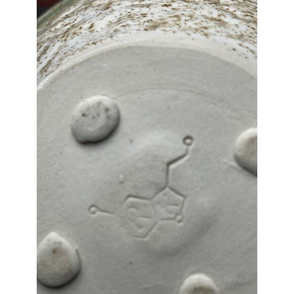 Unknown Brand Studio Pottery Serotonin Bowl Green Speckled Molecule Mark 6" - Picture 4 of 7